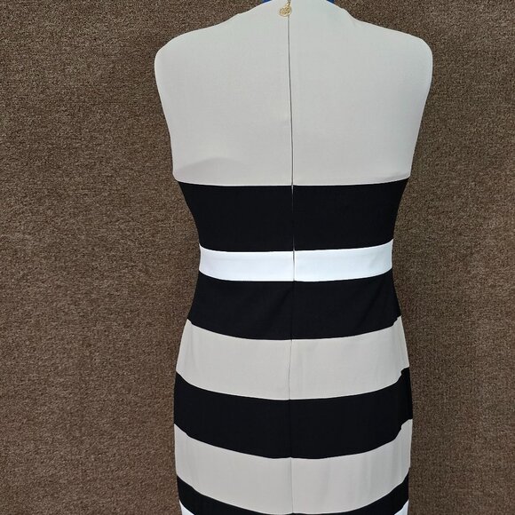 Tommy Hilfiger Colorblock Stripe Crepe Sheath Dress Sz 14 Pre Owned - Picture 4 of 7